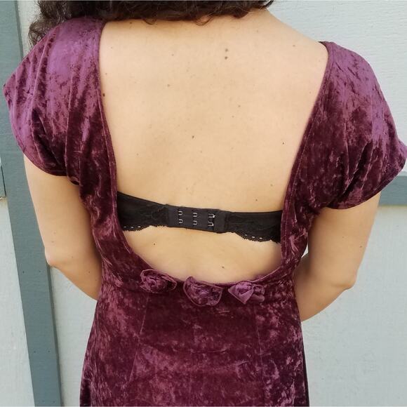 Vintage Velvet Purple Maxi Dress 90s All That Jazz Velour - Picture 7 of 8